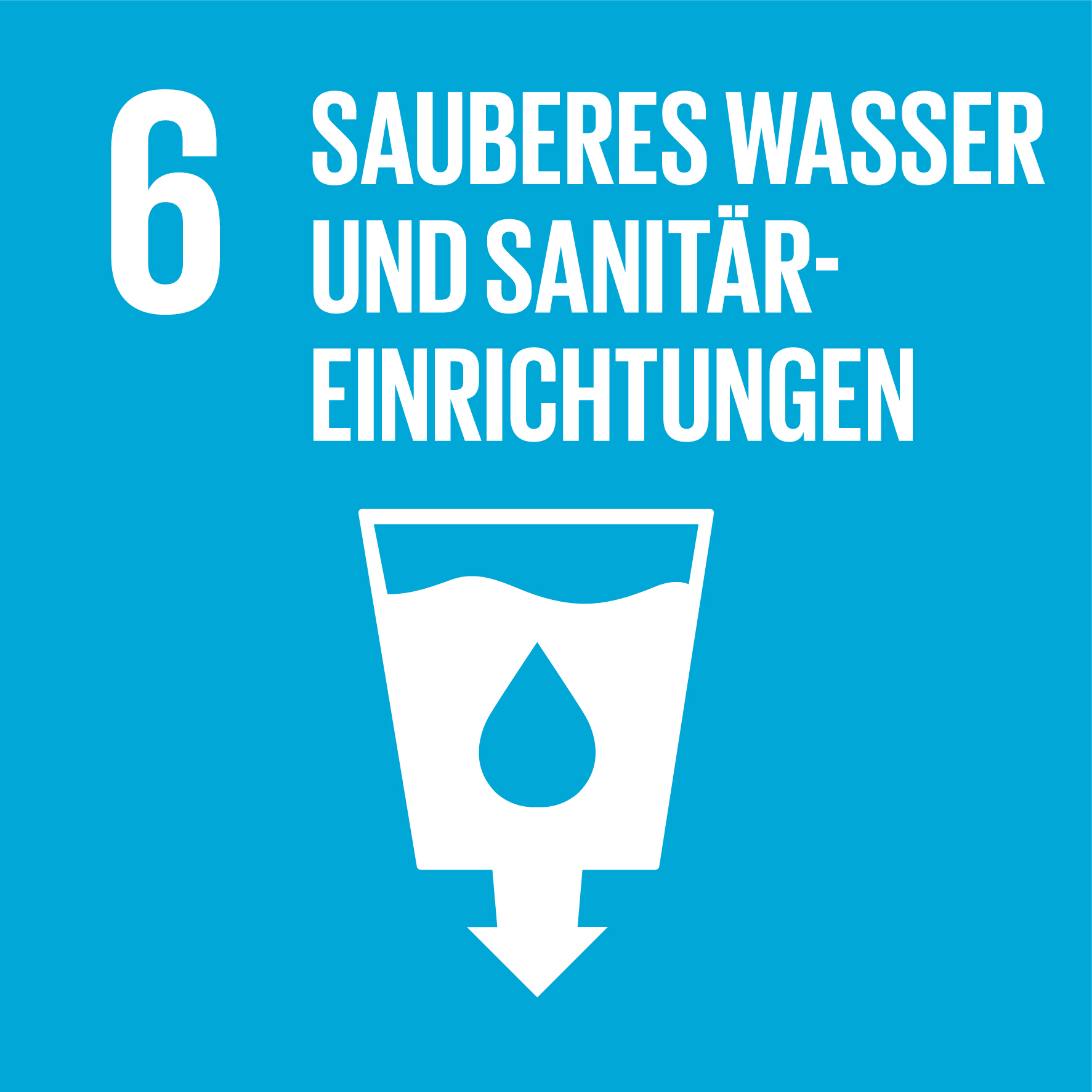SDG 6 Icon – Sauberes Wasser und Sanitäreinrichtungen