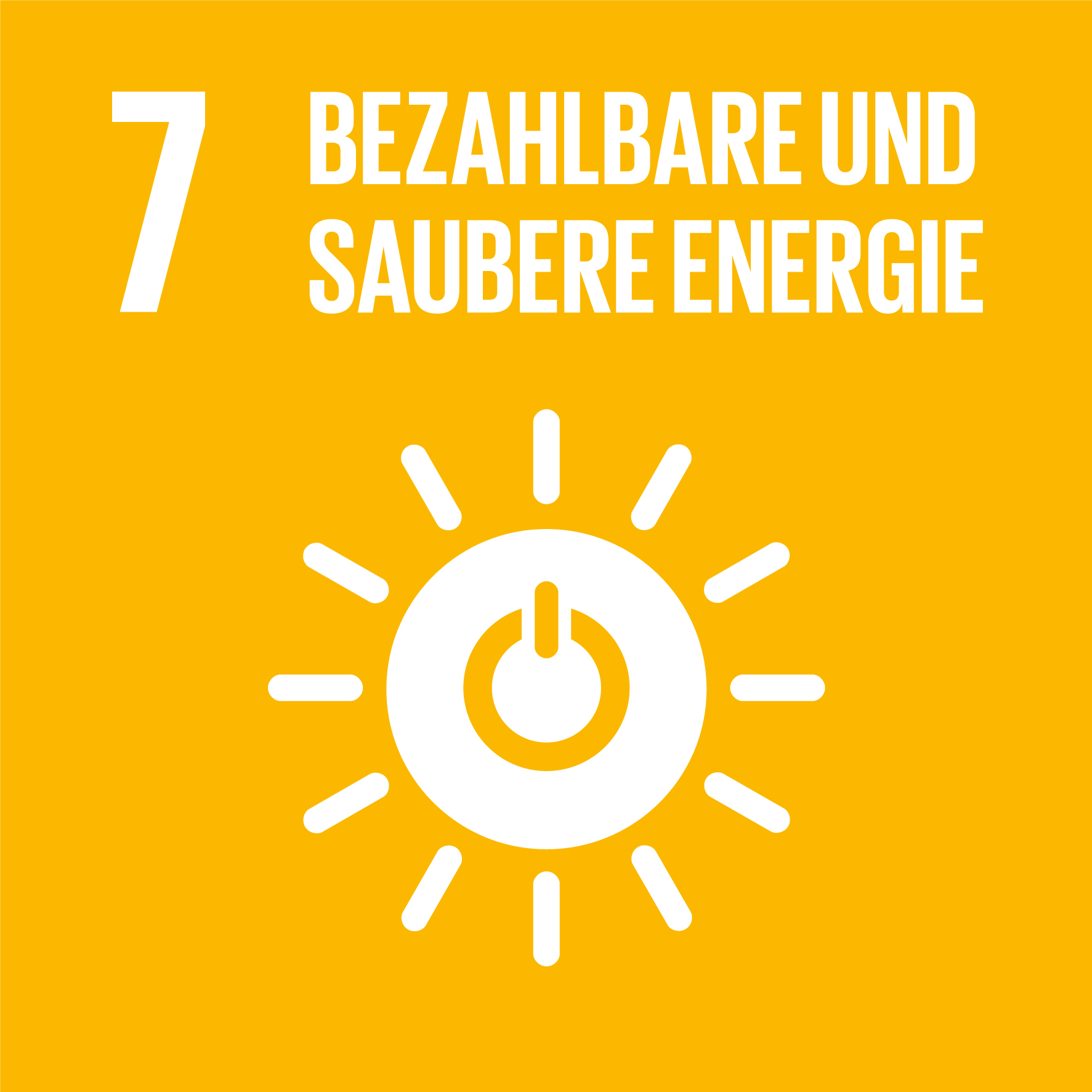 SDG 7 Icon – Bezahlbare und Saubere Energie